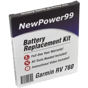 Garmin RV 760 Battery Battery Replacement Kit with Tools, Video Instructions, Extended Life Battery and Full One Year Warranty