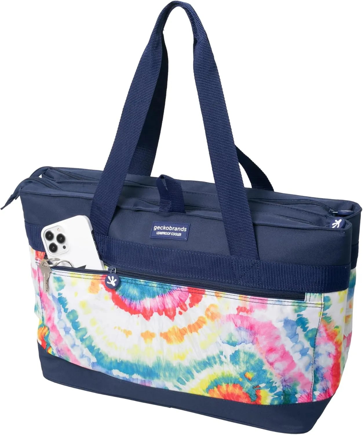 geckobrands 2 Compartment Tote Cooler – Durable, Leak-Proof Insulated Cooler Bag for Food and Drinks