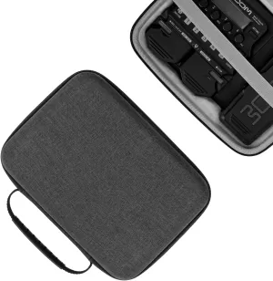 GEEKRIA Hard Shell Travel Case Compatible with Zoom G1X FOUR, B1X FOUR, A1X FOUR, Guitar Bass Multi-Effects Processor (Dark Grey)