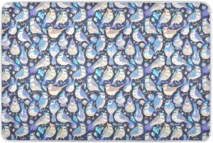 Gemetric Blue Birds Extra Large Resuable Potty Training Pee Pad Soft Absorbent Sheet Cover Underpads Portable Travel Mattress for Kids Bedwetting 52" L x 34" W