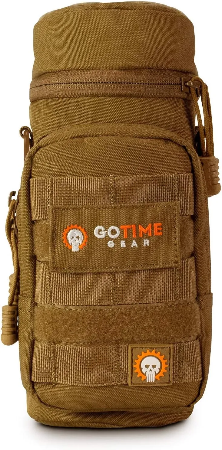 Go Time Gear Molle Water Bottle Holder, Water Bottle Bag for Backpacks, Tactical Canteen Pouch and Water Bottle Caddy, Molle Accessories and Water Pouch, Fits Up to 40 oz.