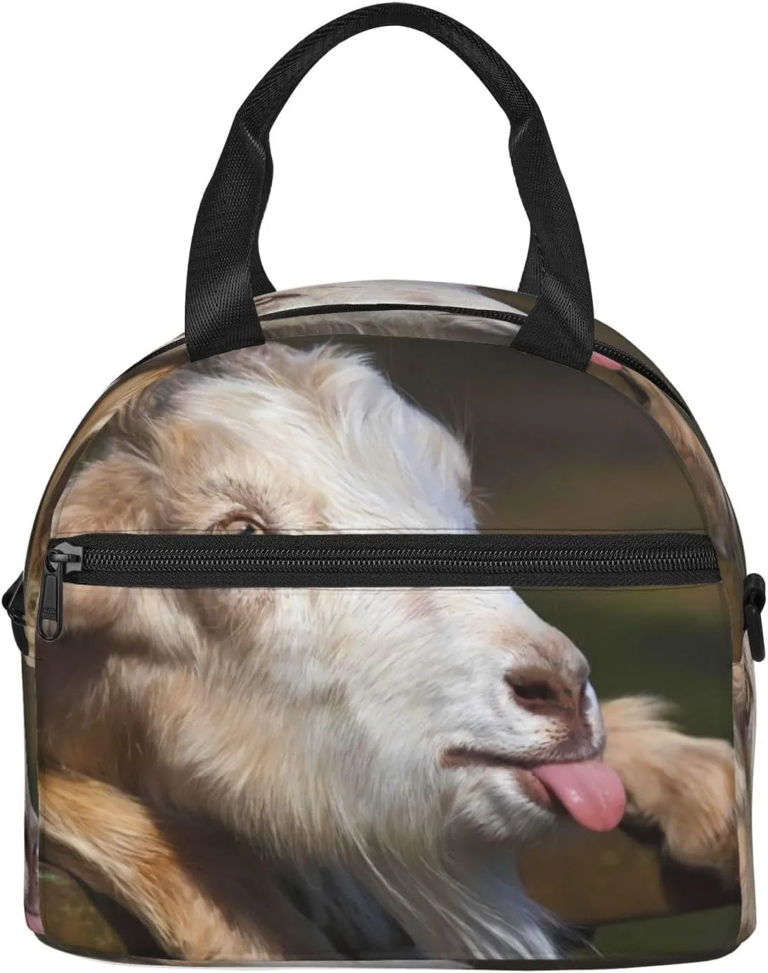 Goat Tongue Lunch Bag Hand Tote Crossbody Insulated Lunch Bag Large Portable Lunch Box