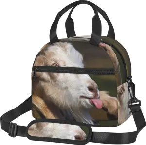 Goat Tongue Lunch Bag Hand Tote Crossbody Insulated Lunch Bag Large Portable Lunch Box