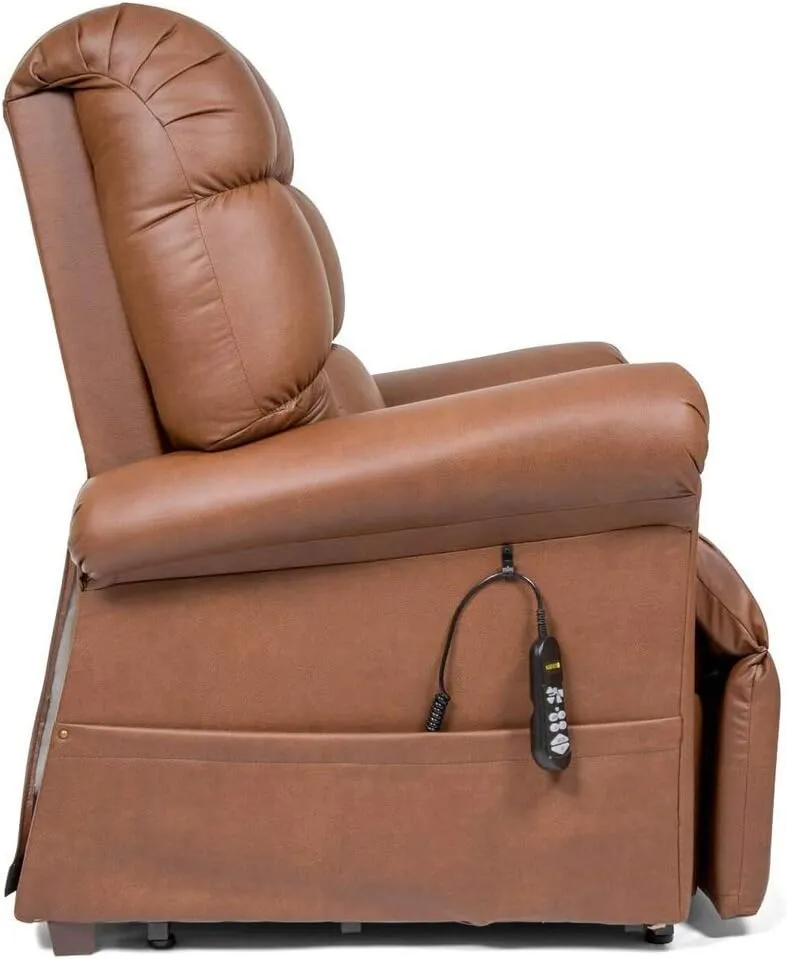 Golden Technologies Cloud PR510 SME Small/Medium Dual Motor Infinite Position Lift Chair Zero Gravity Recliner - Brisa Buckskin Tan Ultra Leather Fabric