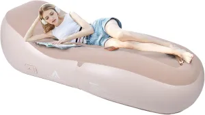 GOTOTOP Inflatable Lounger, Portable PVC Blow Up Sofa Flocking Air Chair Couch Automatic Inflation 150KG Capacity for Home Beach Camping 72.8x29.9x21.7in