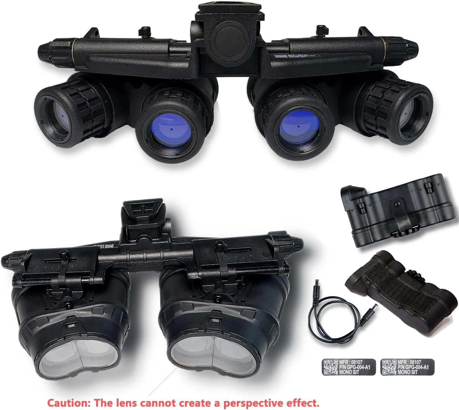 GPNVG 18 Night Vision Goggles Dummy Model with Night Vision Mount, Four-Tube Binocular Night Vision for Tactical Helmet NVG Mount, Cosplay Prop