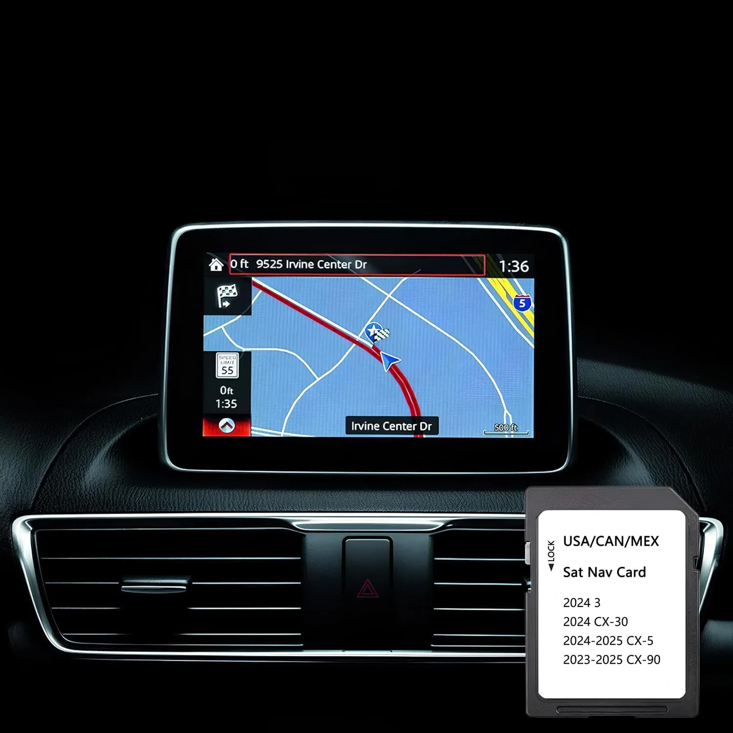 GPS Navigation SD Card Compatible with 2024 3 / CX30, 2024-2025 CX5, 2023-2025 CX90, USA/CAN/MEX Maps