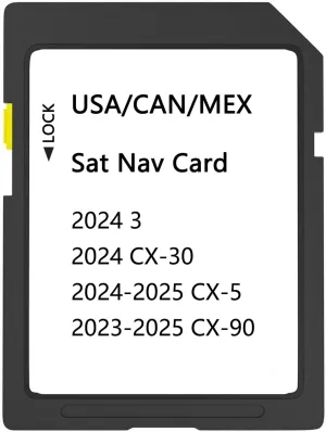 GPS Navigation SD Card Compatible with 2024 3 / CX30, 2024-2025 CX5, 2023-2025 CX90, USA/CAN/MEX Maps