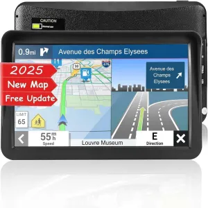 GPS Navigator for Car Truck RV, 9-inch High-Definition Touch Screen，2025 Maps (Free Lifetime Updates), Support Voice Turn Direction Guidance/Speed and Red Light Warning/Custom Truck Routing