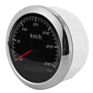 GPS Speedometer 30kmh Odometer 85mm IP67 for Boats and Cars (Black Dial)