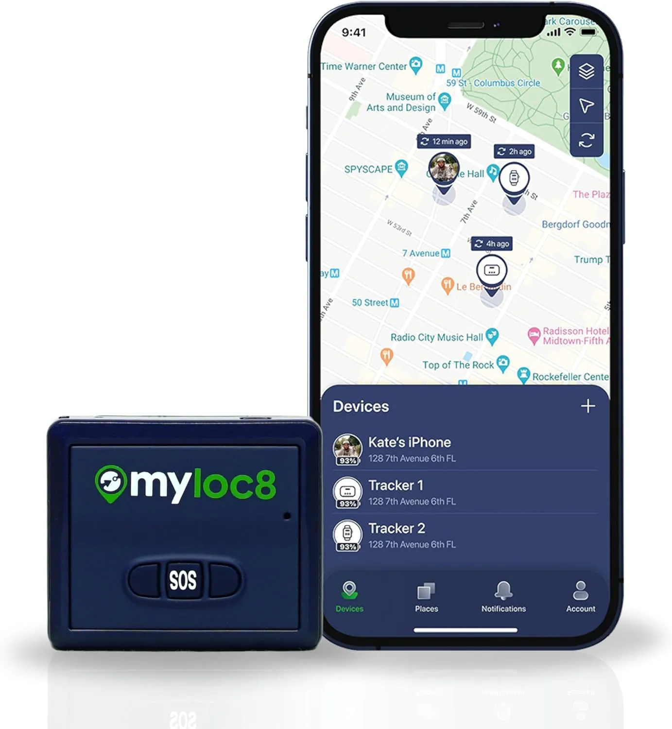 GPS Tracker by Myloc8 – Universal GPS Tracker for Vehicles, Kids, and Luggage, GPS Car Tracking Device, 4G LTE, Real-Time Updates for Trucks, Trailers, Bikes, Hidden with Magnet, Subscription Required