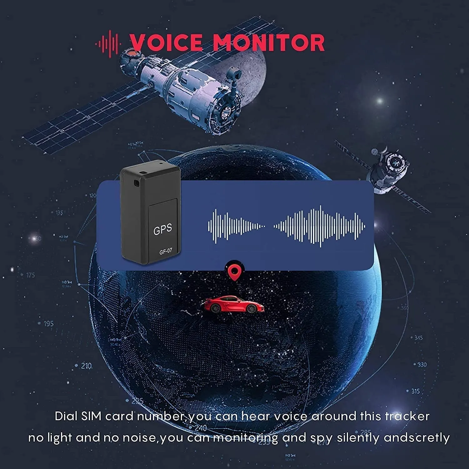 GPS Tracker for Vehicles, Mini Magnetic GPS Real Time Car Locator, Full USA Coverage, No Monthly Fee, Long Standby GSM SIM GPS Tracker for Vehicle/Car/Person , Black