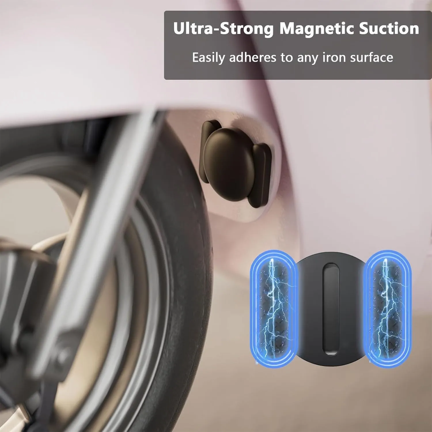 GPS Tracker,Strong Magnetic Car Tracker Work with Apple Find My App(iOS Only),Multi-Function Car Locator Anti-Lost Tracker for Vehicles,for Kids Elderly Pets Key Luggage (Black,2PCS)