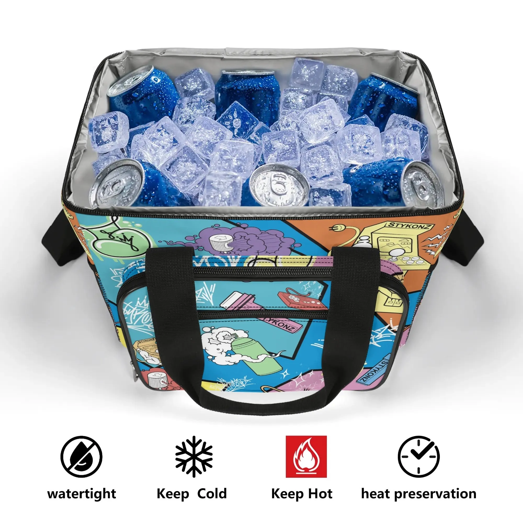 Graffiti Lunch Bag Picnic Bag Cooler Bag feat 90s Elements