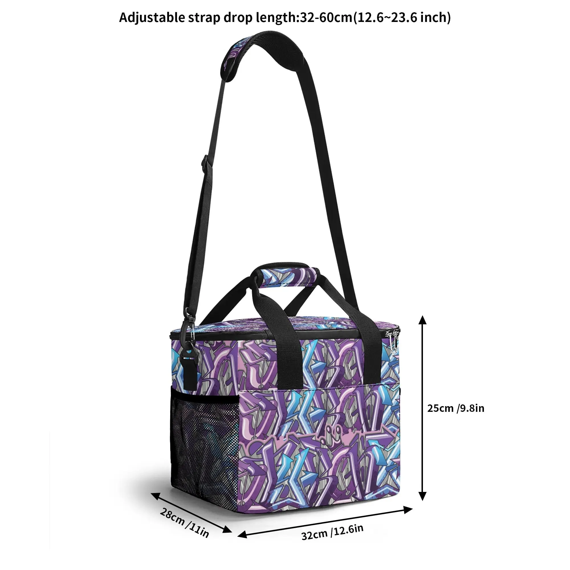 Graffiti Lunch Bag Picnic Bag feat Purple Wildstyle