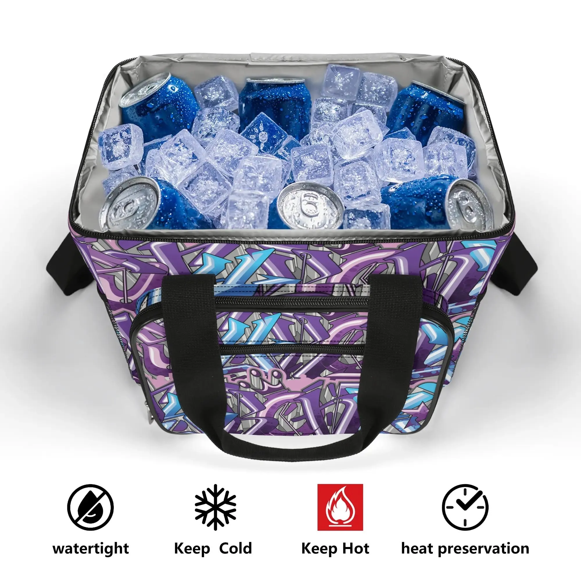 Graffiti Lunch Bag Picnic Bag feat Purple Wildstyle