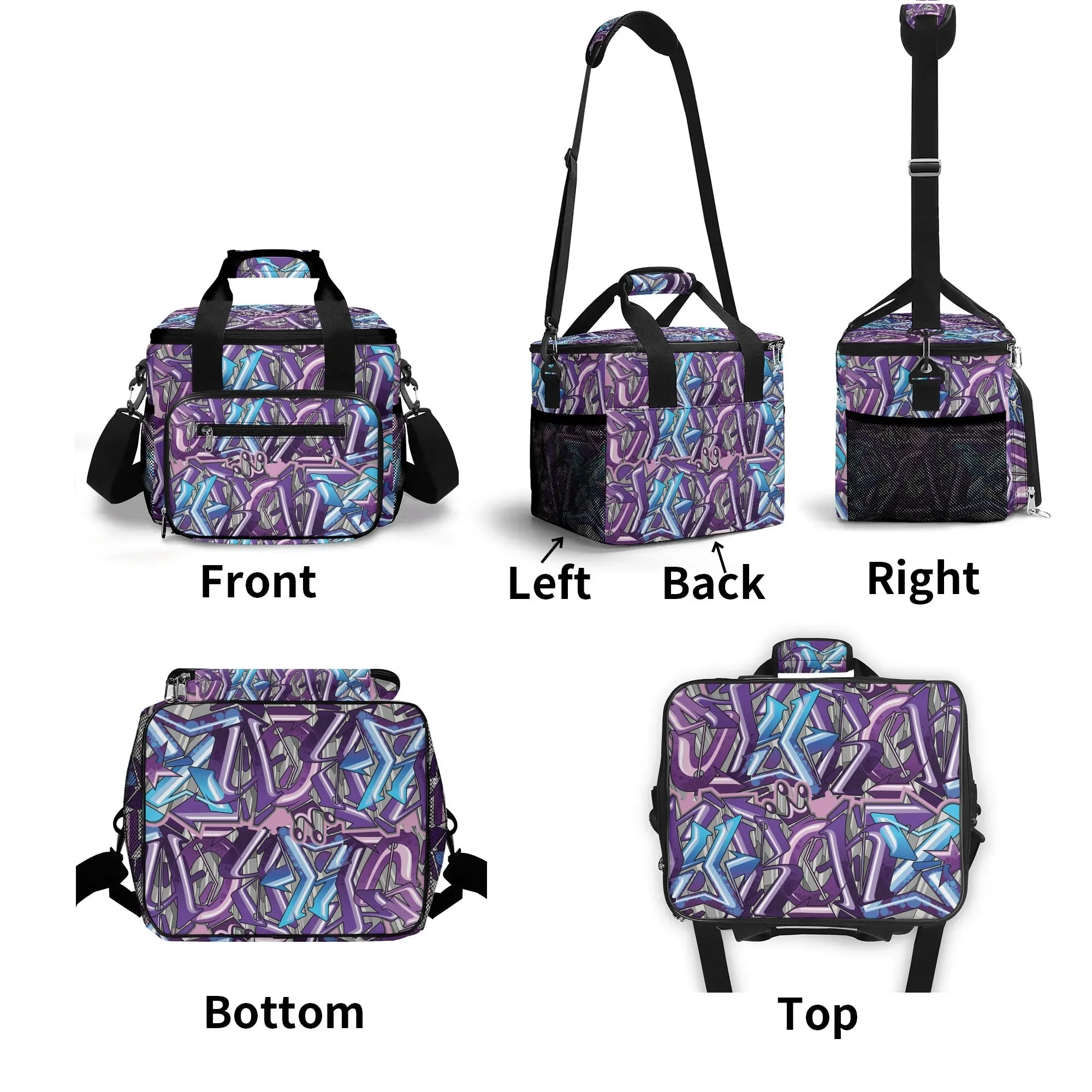 Graffiti Lunch Bag Picnic Bag feat Purple Wildstyle