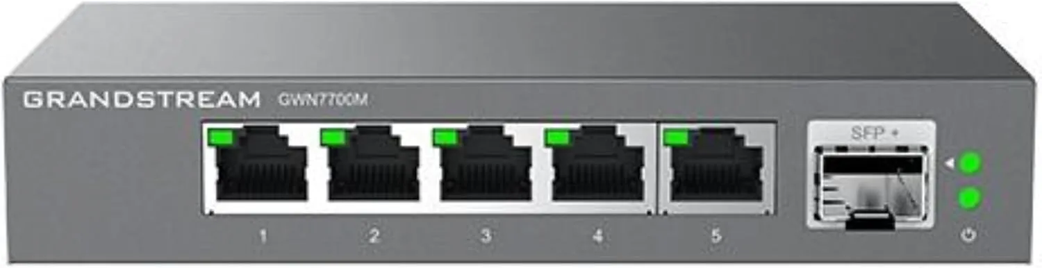 Grandstream GWN7700M | 6-Port Multi-Gigabit Ethernet Unmanaged Network Switch | 2.5G Bandwidth | Plug & Play | Desktop/Wall-Mount | Fanless Metal Design
