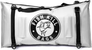 Gusseted Insulated Fish Cooler - Zipper Waterproof Nylon Bag - Portable and Leakproof With Heavy Duty Handles for Travel, Outdoor, Fishing