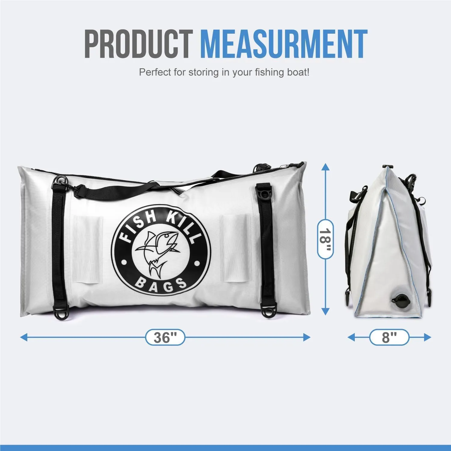 Gusseted Insulated Fish Cooler - Zipper Waterproof Nylon Bag - Portable and Leakproof With Heavy Duty Handles for Travel, Outdoor, Fishing
