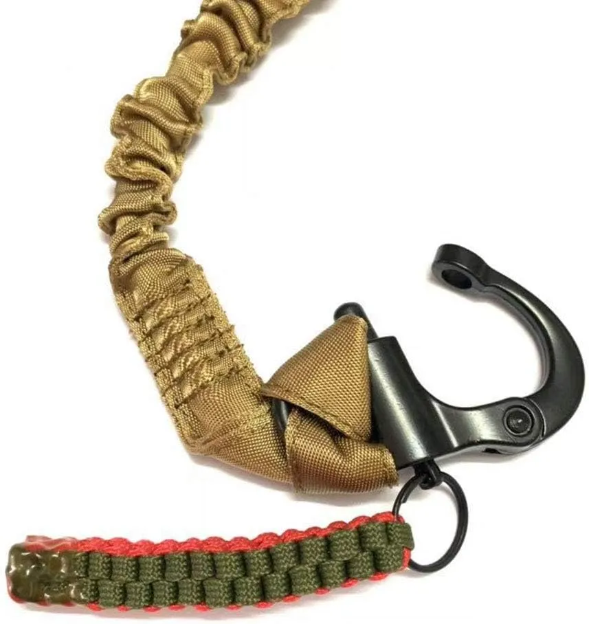 H World EU Tactical Upgraded Version Multi-Use Adjustable Quick Release Retractable Safety Sling Lanyard for Outdoor Sports Airsoft Hiking