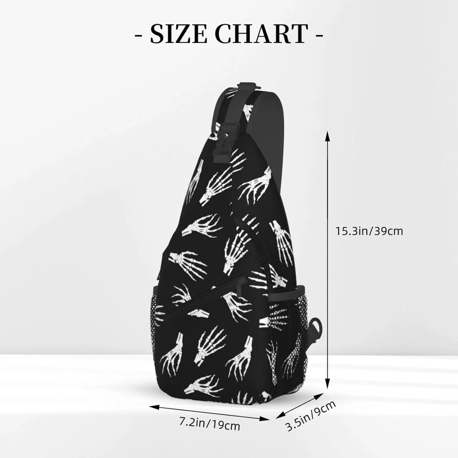 Halloween Bat Sling Bag,Horror Goth Gothic Crossbody Backpack Shoulder Chest Bag for Women Men Travel Hiking Daypack