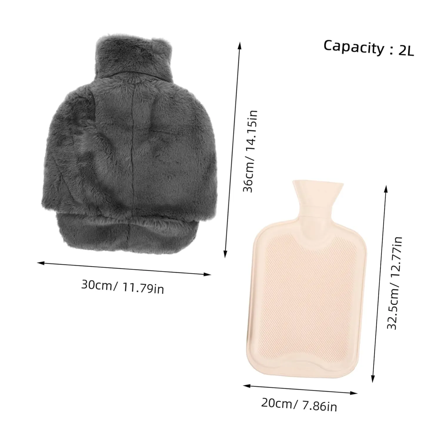 Happyyami Warm Your Feet Anytime: Plush Foot Warmer Cover Hot Water Bottle for Slippers Easy to Fill for Cold Weather