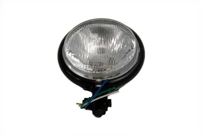 HARLEY 5-3/4 inch Black Round Headlamp fits 0-  Custom, application