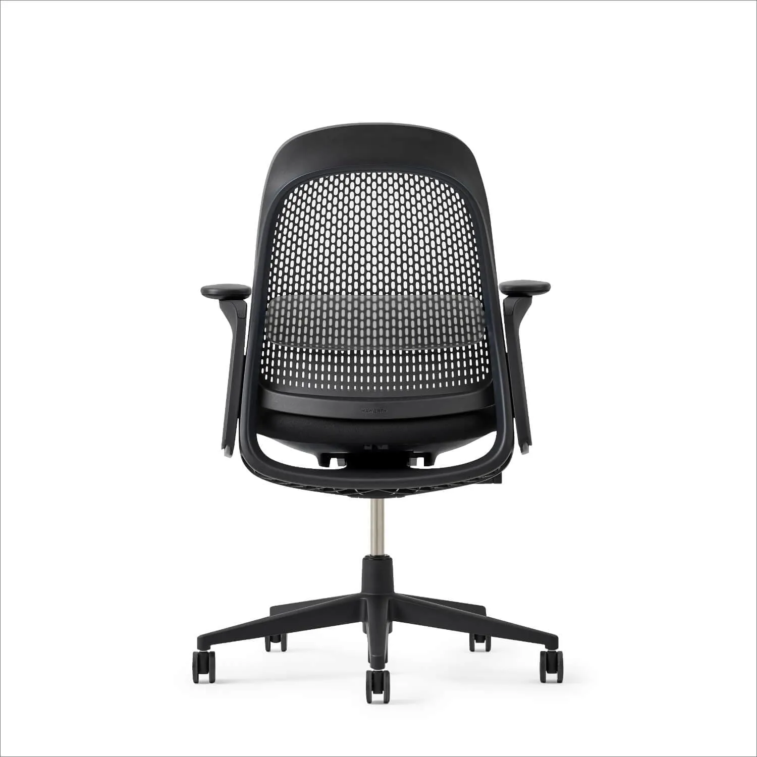Haworth Breck Office Chair - Ergonomic Desk Seat with Height-Adjustable Lumbar Support, Black Trim, and 4D-Arms (Coal)