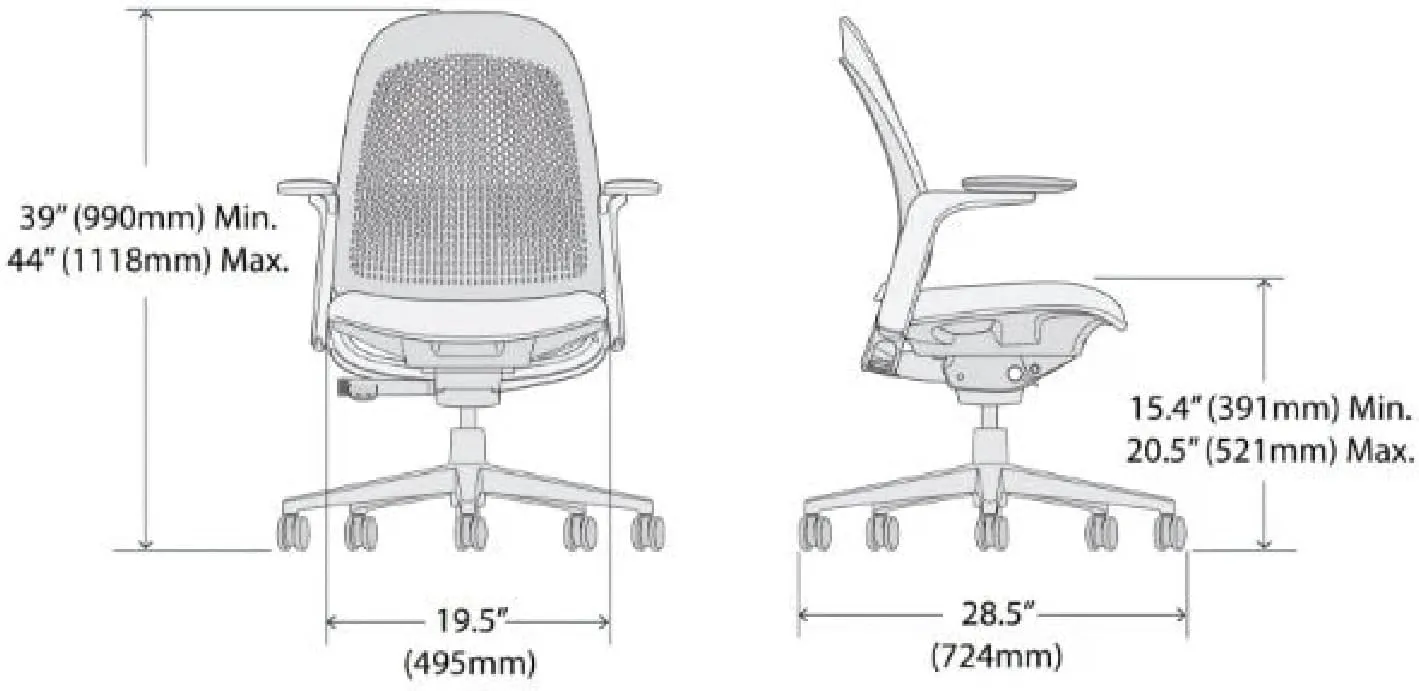 Haworth Breck Office Chair - Ergonomic Desk Seat with Height-Adjustable Lumbar Support, White Trim, Duo-Tone Hard Casters, and 4D-Arms (Agave)