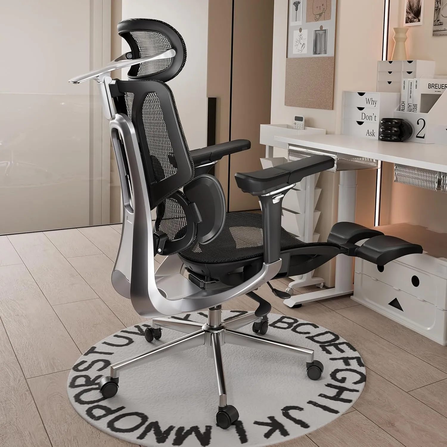 Hbada E3 Pro Ergonomic Office Chair, Big and Tall Office Chair - with 3-Zone Dynamic Lumbar Support, 4D Adjustable Headrest, 6D Adjustable Armrests, Swivel, Black