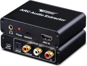 HDMI ARC Adapter, Tendak ARC Audio Extractor with Digital Optical TOSLINK SPDIF/Coaxial and Analog 3.5mm L/R Stereo Audio Converter for HDTV Soundbar Speaker Amplifier