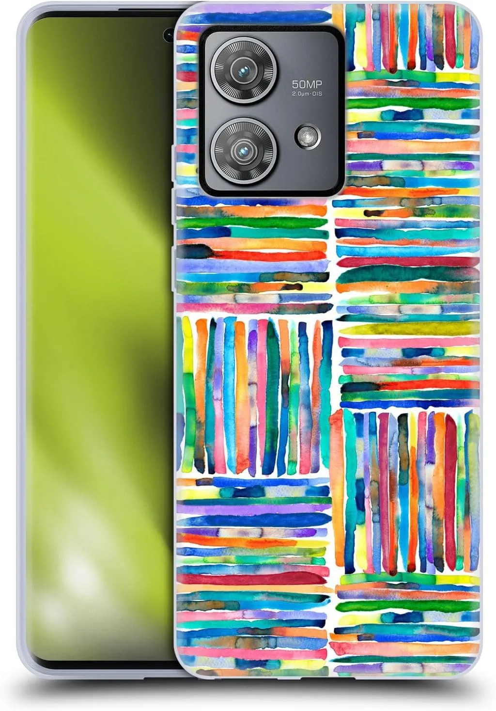 Head Case Designs Officially Licensed Ninola Handpainted Stripes Multi Patterns 4 Soft Gel Case Compatible with Motorola Edge 40 Neo 5G