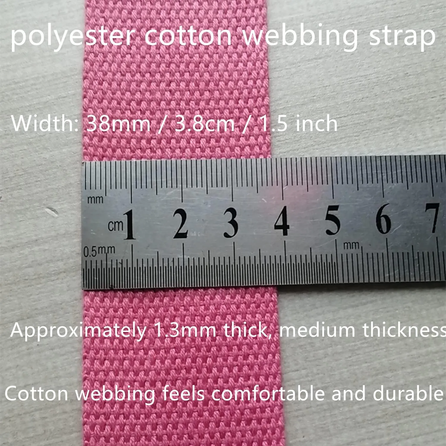 Heavy Cotton Webbing 1.5 inch - Strap for Bags Making Handles Climbing Strapping