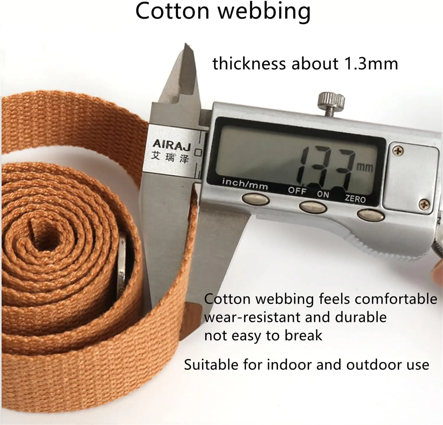 Heavy Cotton Webbing 2 inch - Strap for Bags Making Handles Climbing Strapping