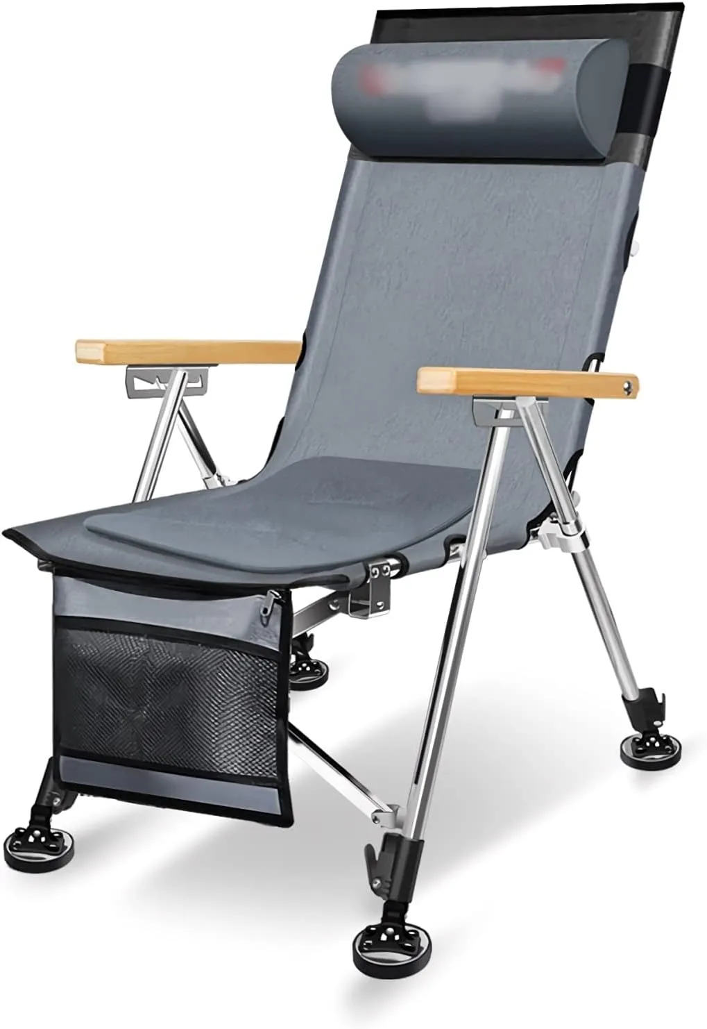 High Back Chair Camping Folding Chair Adjustable Back Reclining Camp Chairs with Bag Pillow and Armrests for Fishing Hiking Beach 550lbs Capacity Camping Chair