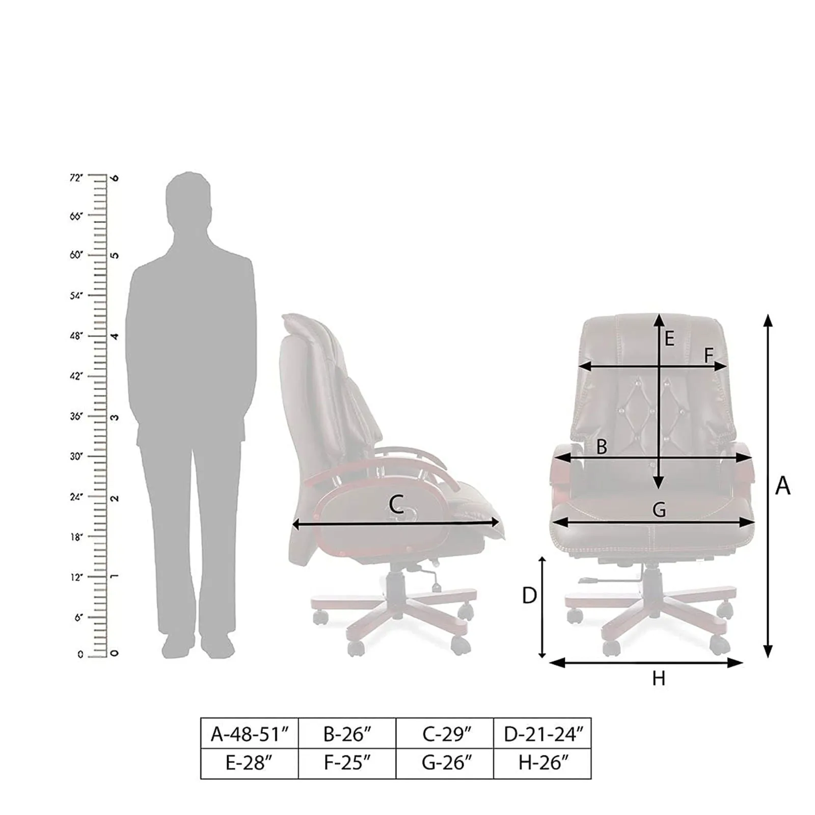 High Back Leatherette Wooden Director Chair with Wooden Base and Handle, Wooden chair