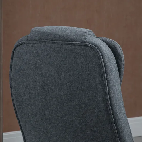 High Back Office Chair – Linen Upholstery with Recline & Adjustable Height