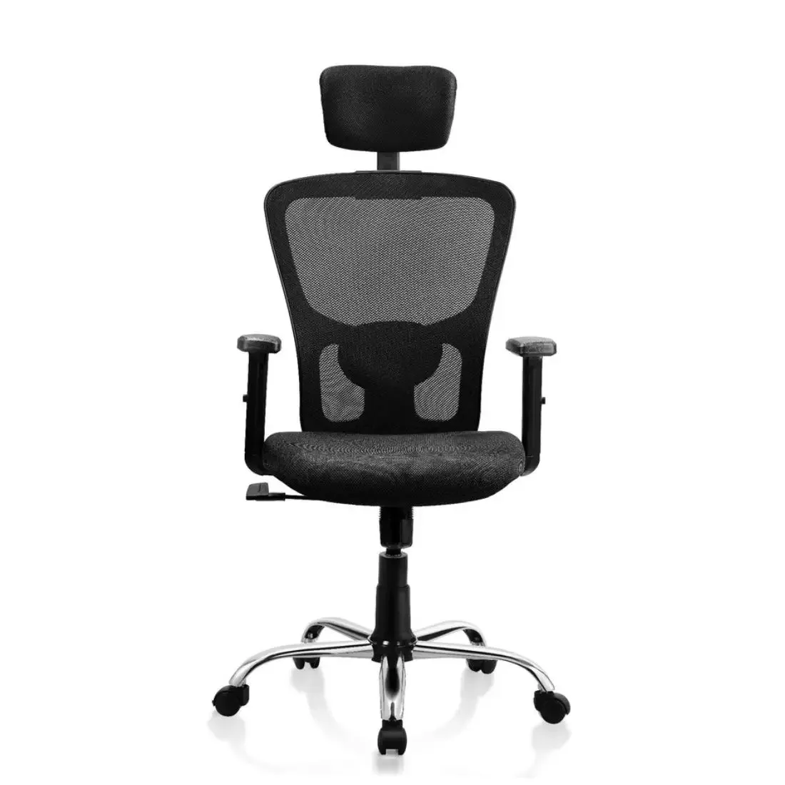 High Back Office Chair with Chrome Base with Adjustable Arm