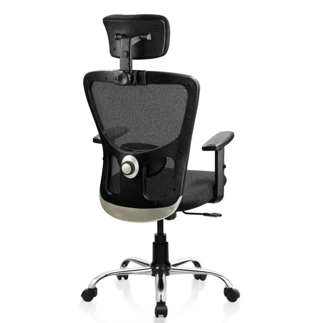 High Back Office Chair with Chrome Base with Adjustable Arm
