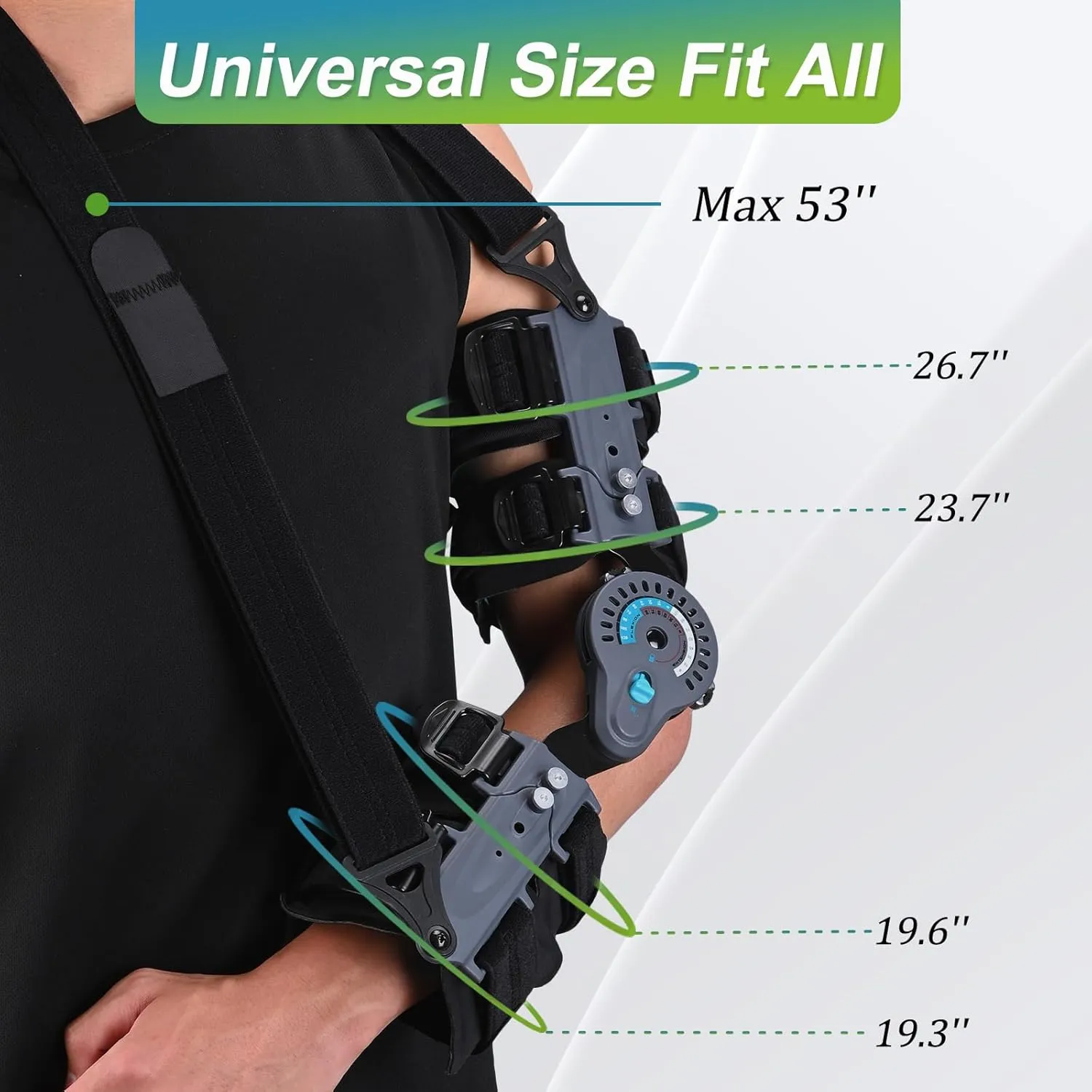 Hinged Elbow Brace,Adjustable Post OP ROM Elbow Brace with Sling Stabilizer Splint Arm Injury Recovery Support After Surgery (Left)