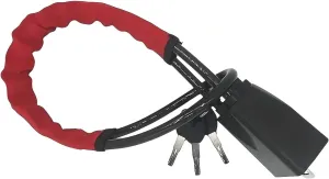 ‎HMYMYHM Car Steering Wheel Lock, Seat Belt Lock, Anti-Theft Device, Maximum Length 17 Inch, 3 Keys, Multi-Function, Suitable for Most Vehicles, SUV, Golf Cart Security (Red)