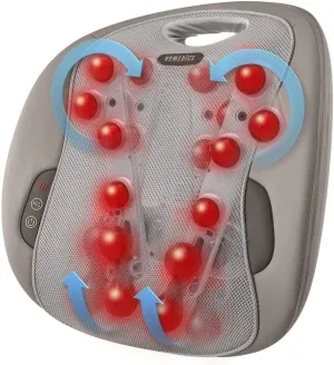 HoMedics Massage Cushion, Portable Shaitsu Pro Back Massager with Heat and 12 Massage Nodes for your Office Chair, Bed, or Couch