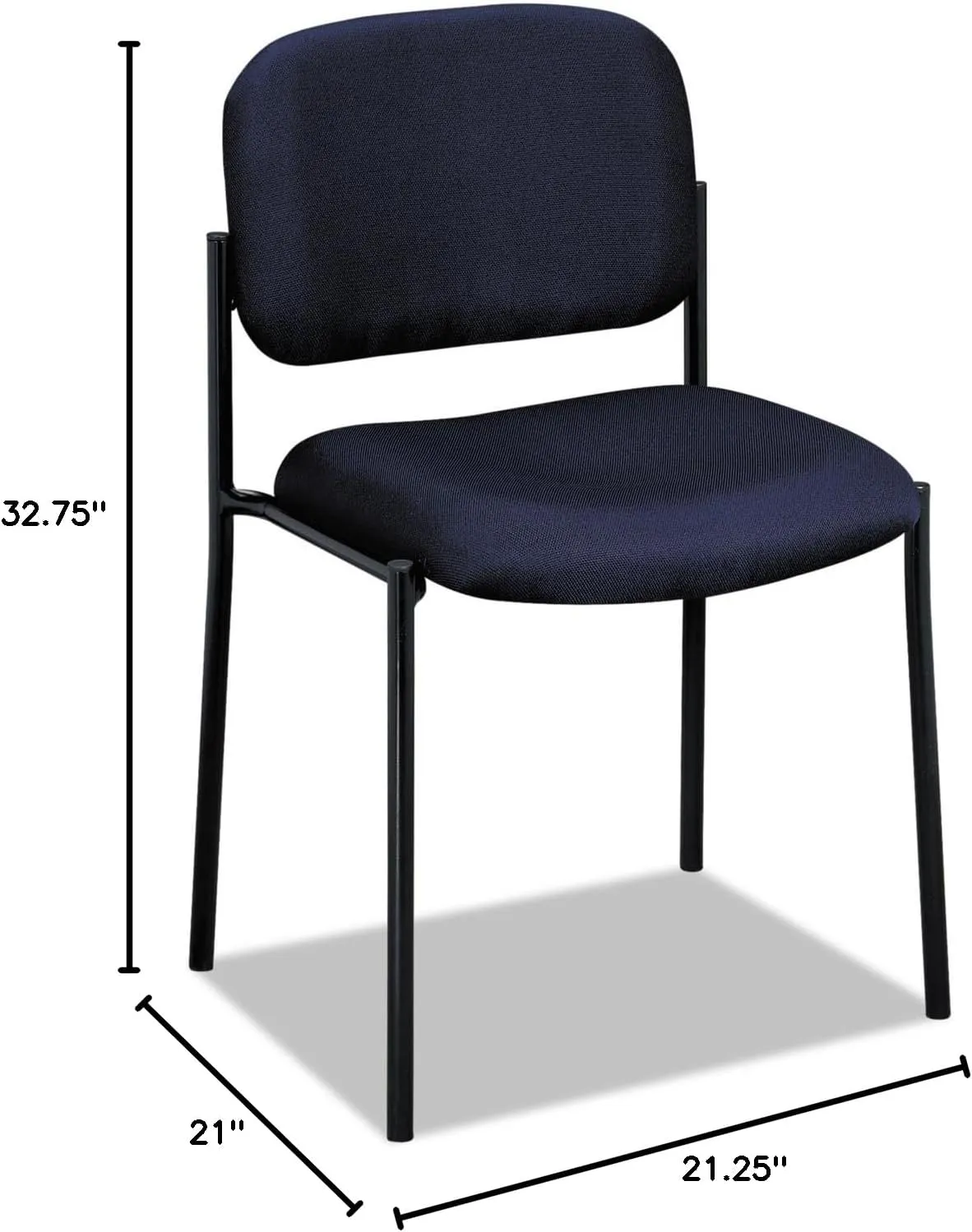 HON Scatter Guest Chair, Fabric Chair, Lobby Chairs, Armless, Stackable Chairs, Navy