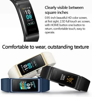 HUAWEI Sport Bracelet, Band 3 Pro GPS Smart Band Metal Amoled 0.95' Full Color Touchscreen Swim Stroke Heart Rate Sensor Sleep Bracelet(Black)