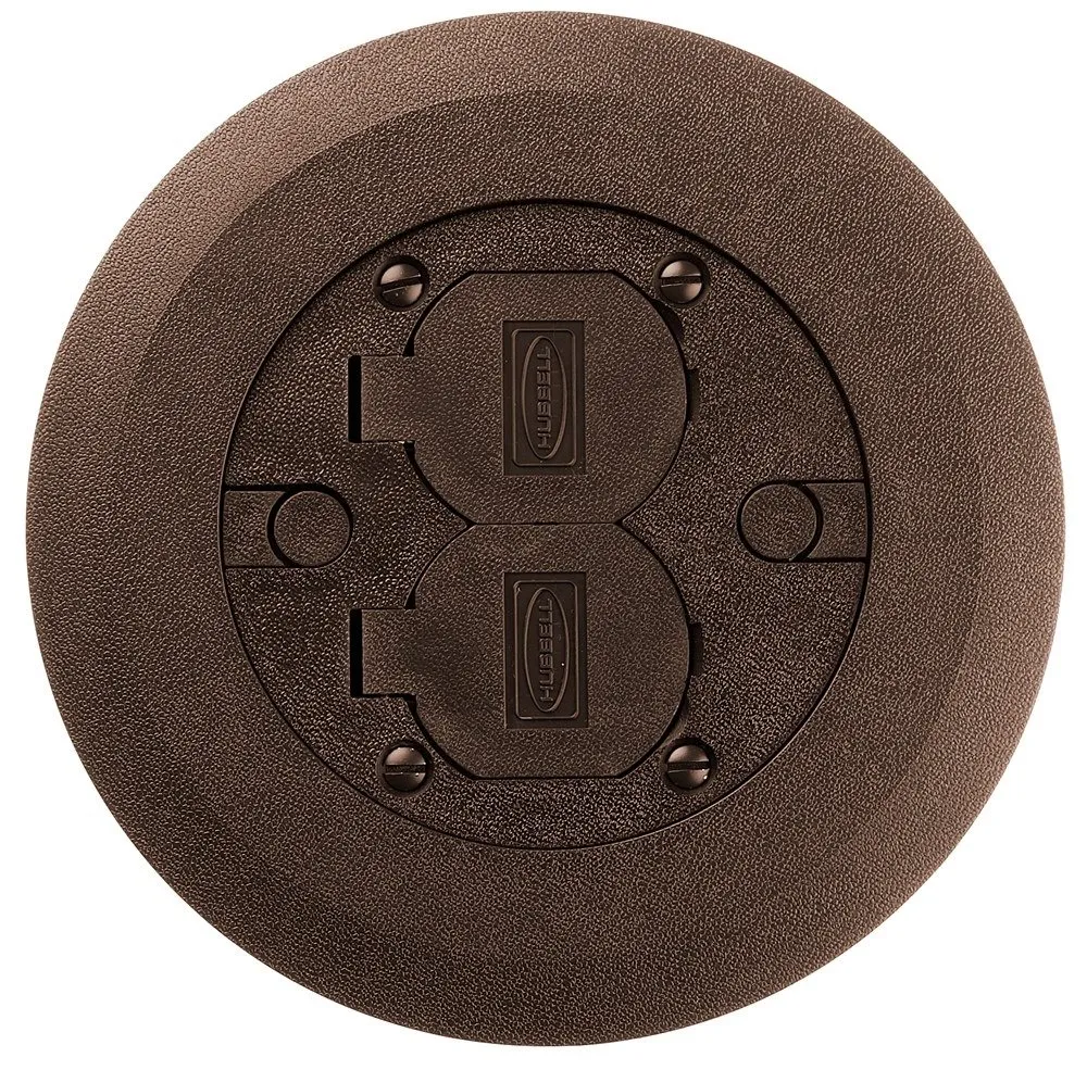 Hubbell 34251 Floor Box Cover and Flange, Brown