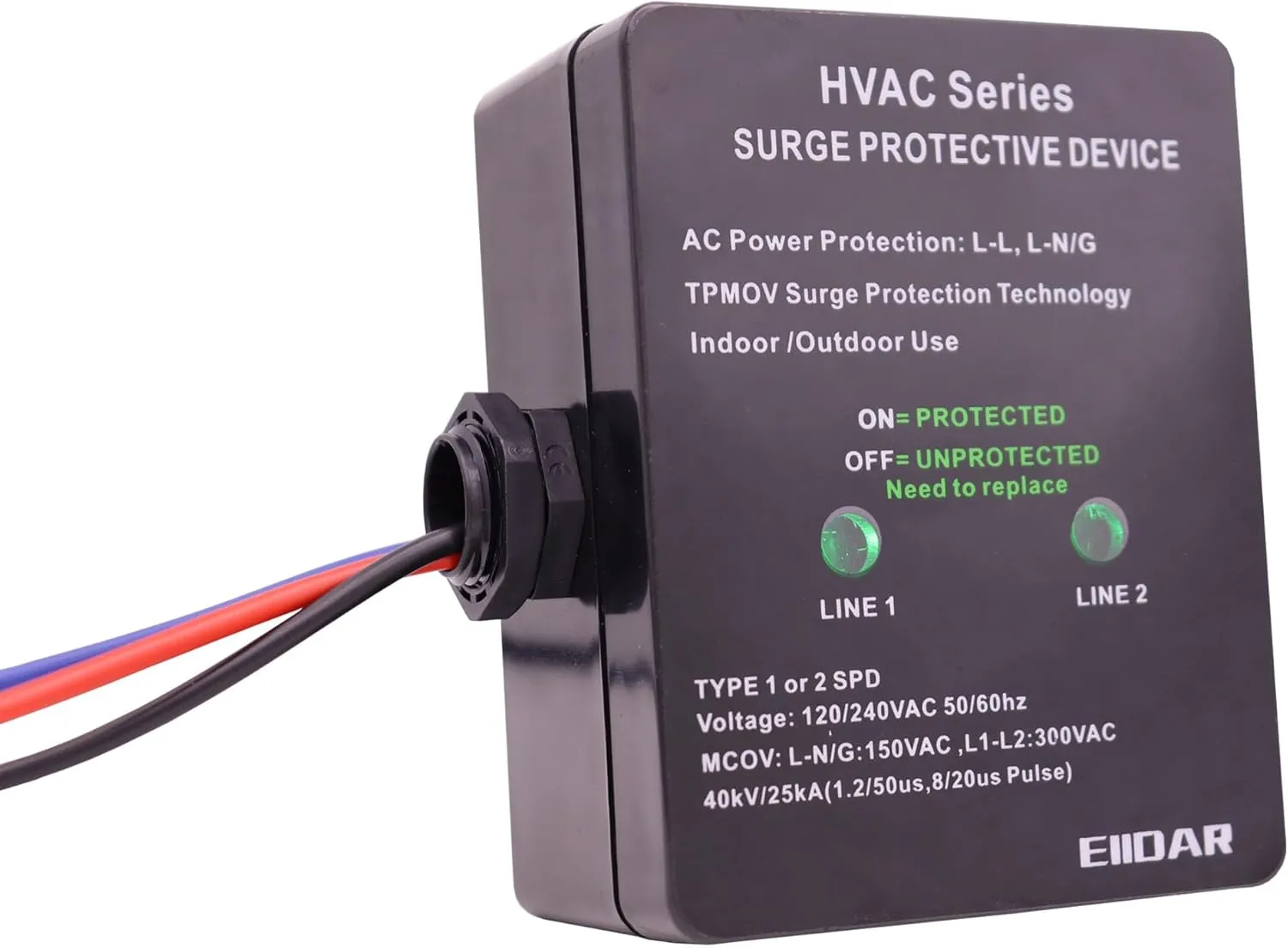 HVAC Surge Protective Device 120/240V Universal Air Conditioner Surge Protector Indoor/Outdoor