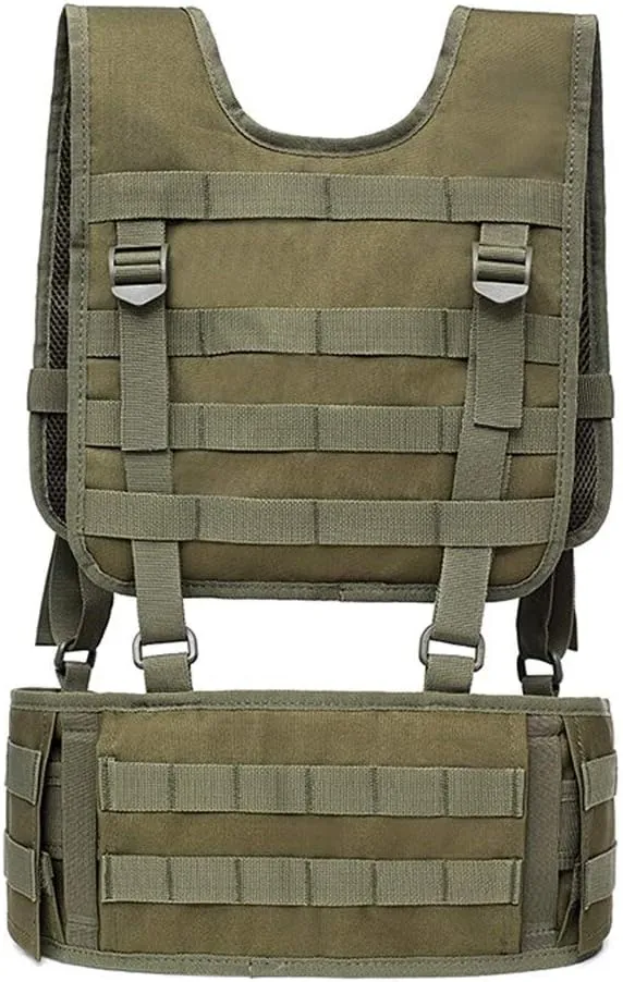 HWZ Tactical Vest MOLLE 1000D Nylon Vest Belt Combat Army Battle Cummer bunds for Mens with Shoulder Sling Combat Waist Belt