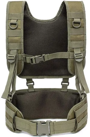 HWZ Tactical Vest MOLLE 1000D Nylon Vest Belt Combat Army Battle Cummer bunds for Mens with Shoulder Sling Combat Waist Belt