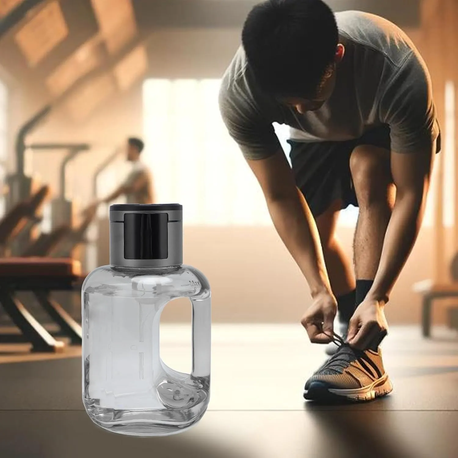Hydrogen Sports Bottle Generates 2000 PPb Portable 1000ML 10/20 Minutes Selected USB C Charging Ideal for Office Travel and Daily Use Leakproof Lightweight Sturdy (Black)